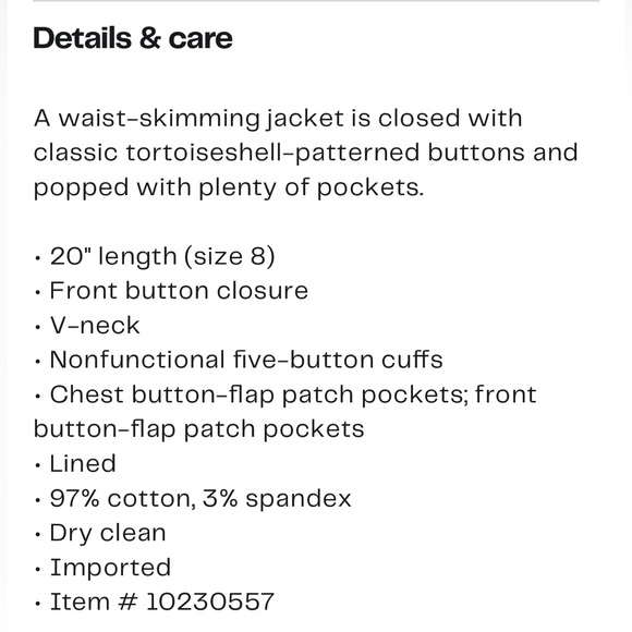 New! Veronica Beard Isola Blazer Jacket Off White Cream Ivory Cotton Size 14 - Picture 15 of 15